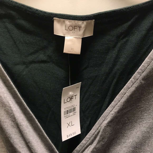 NWT LOFT Green and Grey Dress - Picture 2 of 3